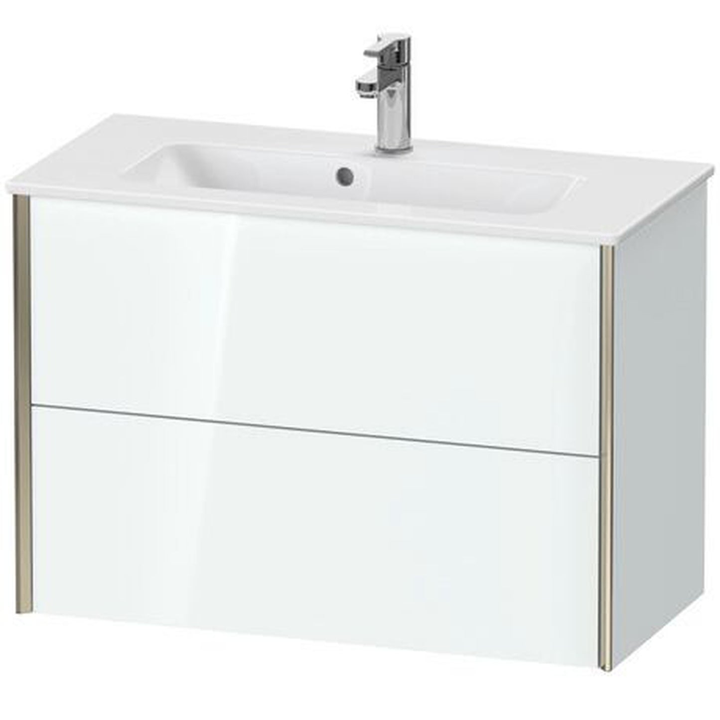 Duravit Xviu 32" x 22" x 15" Two Drawer Wall-Mount Vanity Unit, White High Gloss Lacquer (XV41790B185)