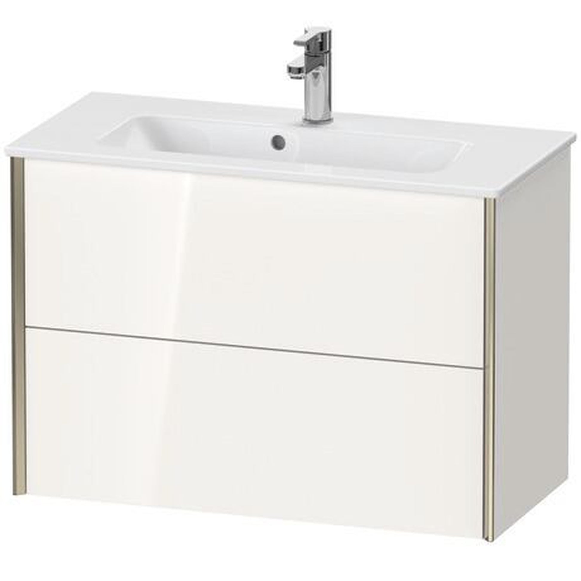 Duravit Xviu 32" x 22" x 15" Two Drawer Wall-Mount Vanity Unit, White High Gloss (XV41790B122)