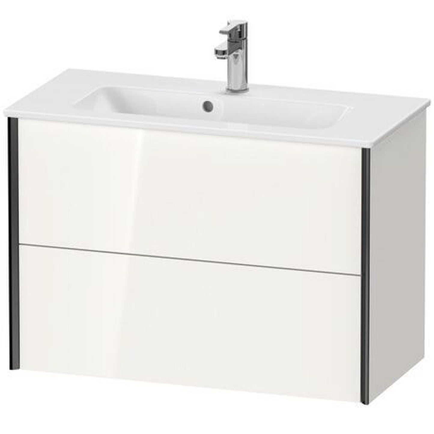 Duravit Xviu 32" x 22" x 15" Two Drawer Wall-Mount Vanity Unit, White High Gloss (XV41790B222)