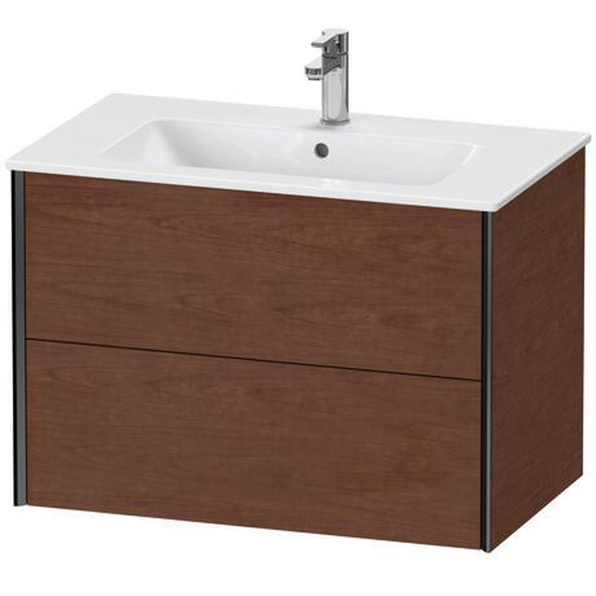 Duravit Xviu 32" x 22" x 19" Two Drawer Wall-Mount Vanity Unit, American Walnut (XV41260B213)