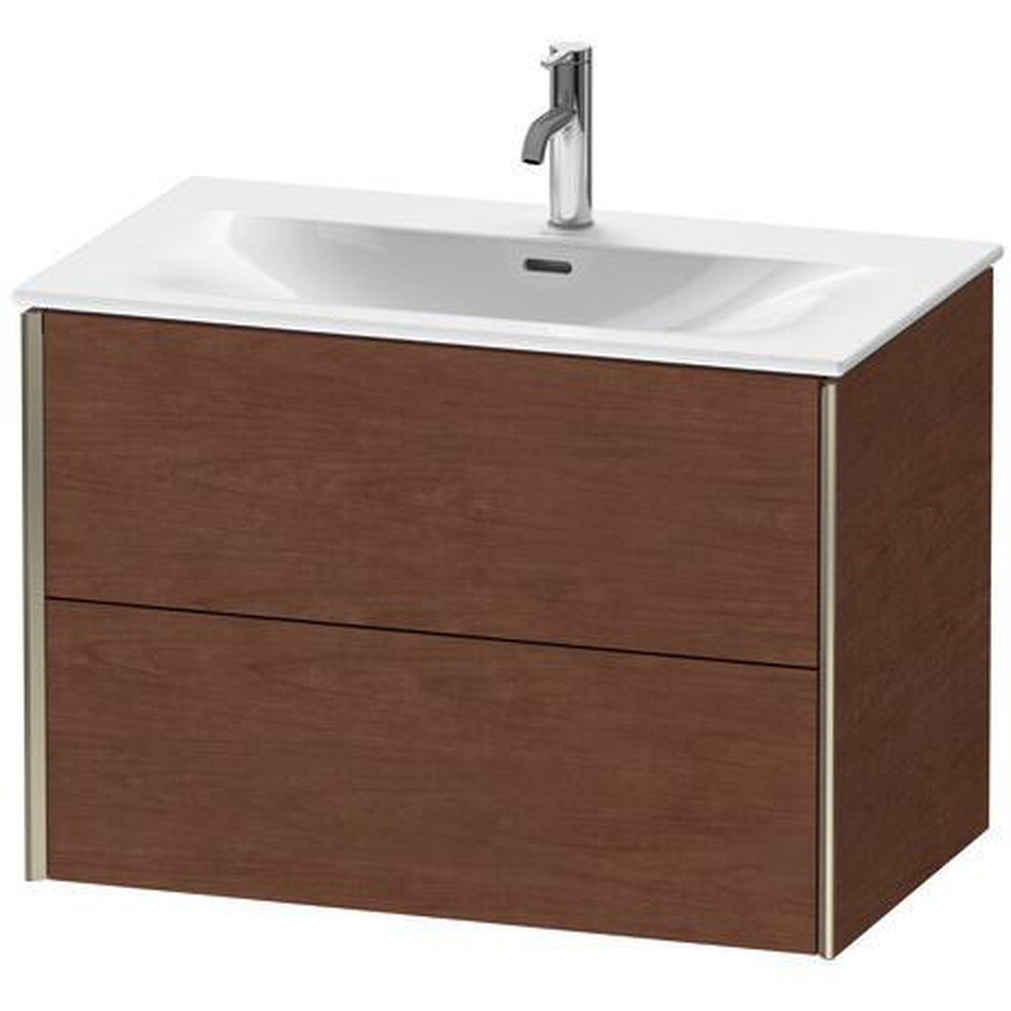 Duravit Xviu 32" x 22" x 19" Two Drawer Wall-Mount Vanity Unit, American Walnut (XV41340B113)