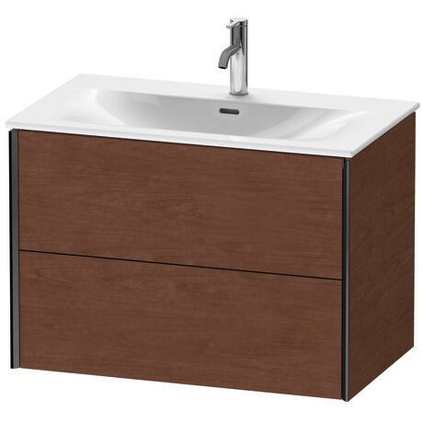 Duravit Xviu 32" x 22" x 19" Two Drawer Wall-Mount Vanity Unit, American Walnut (XV41340B213)