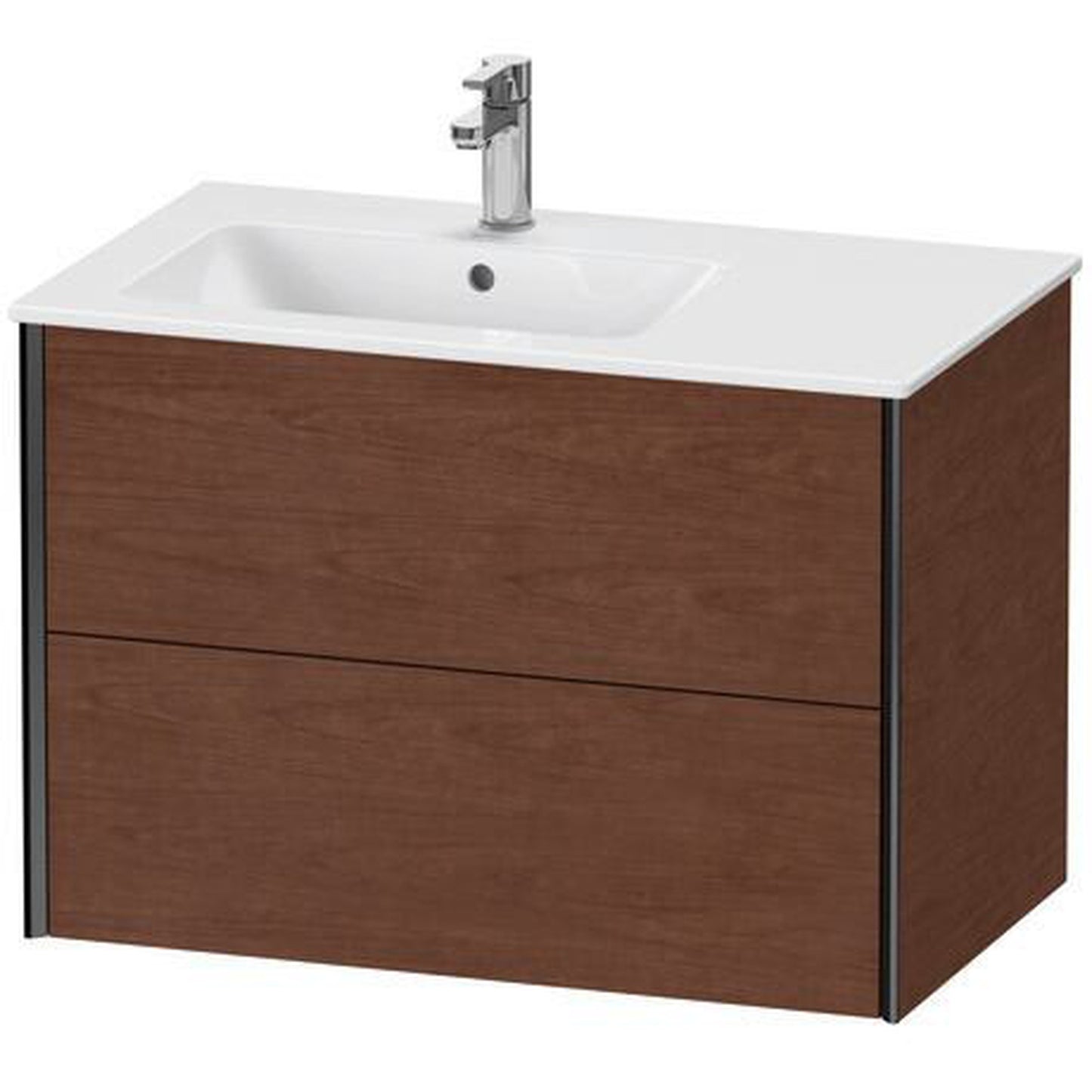 Duravit Xviu 32" x 22" x 19" Two Drawer Wall-Mount Vanity Unit, American Walnut (XV41580B213)