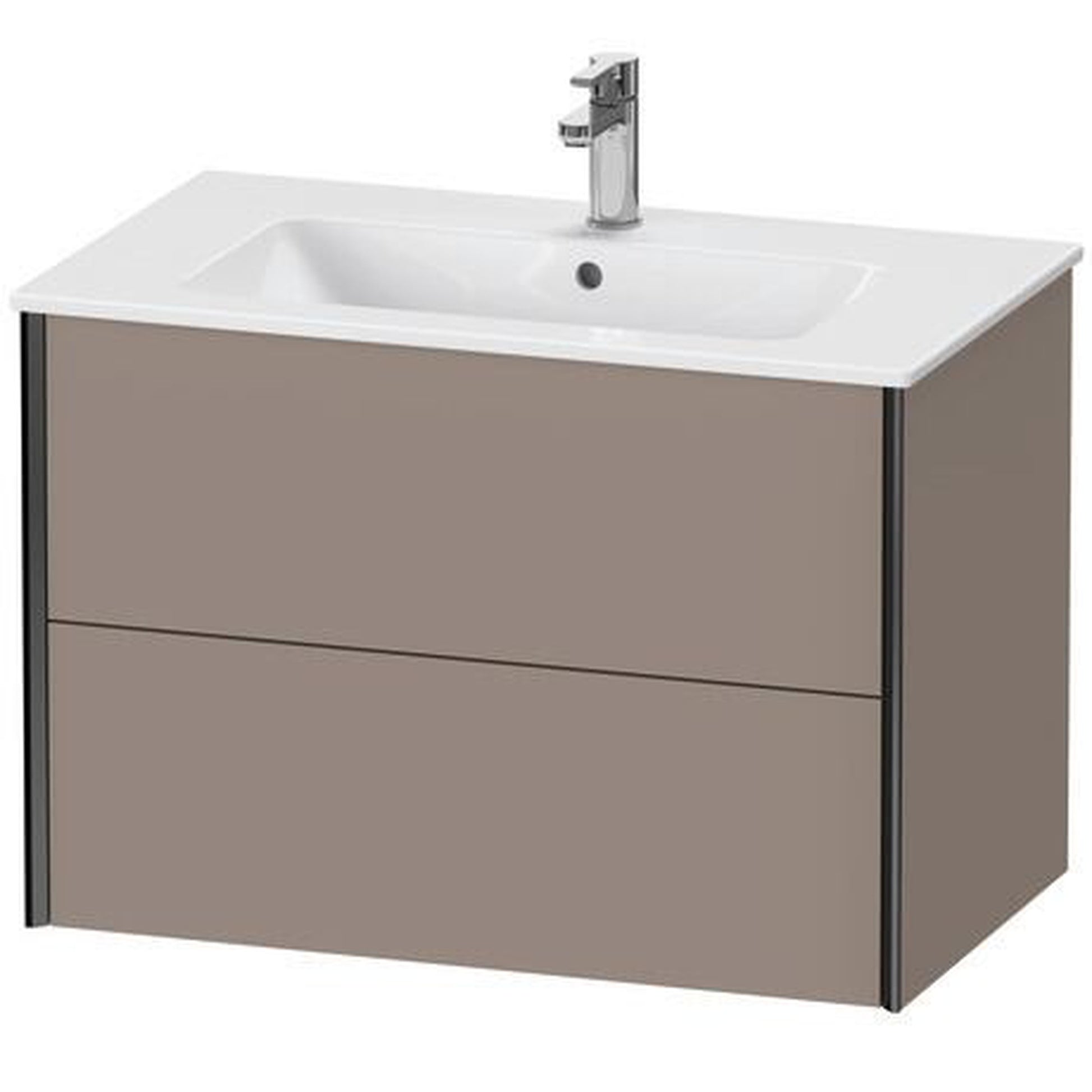 Duravit Xviu 32" x 22" x 19" Two Drawer Wall-Mount Vanity Unit, Basalt Matt (XV41260B243)