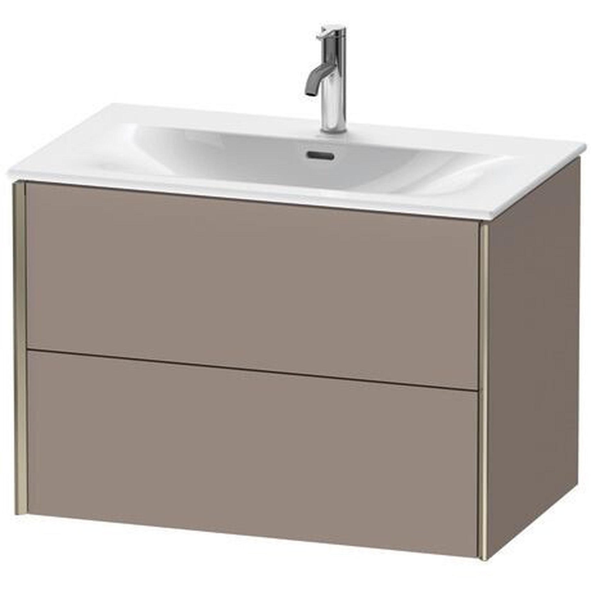 Duravit Xviu 32" x 22" x 19" Two Drawer Wall-Mount Vanity Unit, Basalt Matt (XV41340B143)