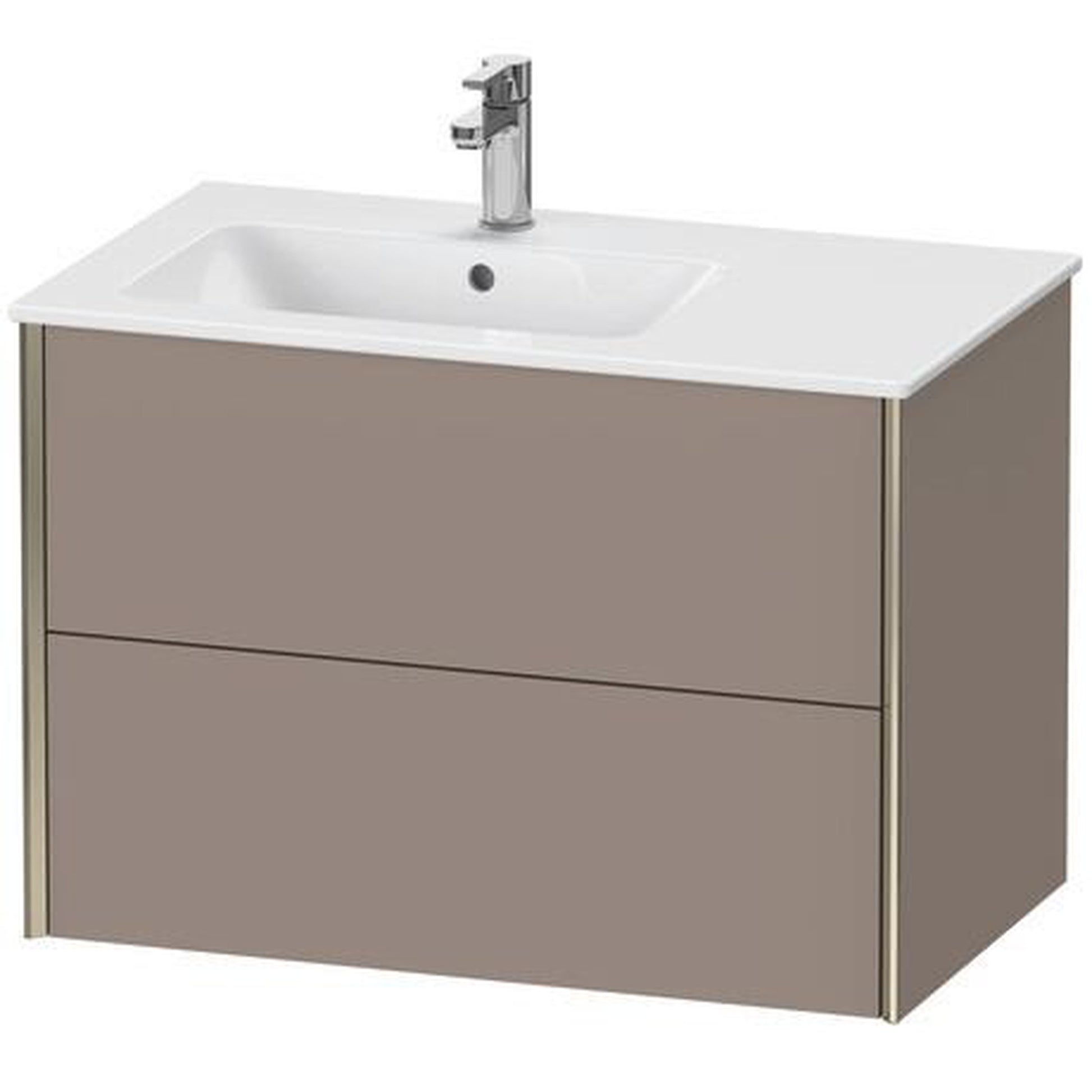 Duravit Xviu 32" x 22" x 19" Two Drawer Wall-Mount Vanity Unit, Basalt Matt (XV41580B143)