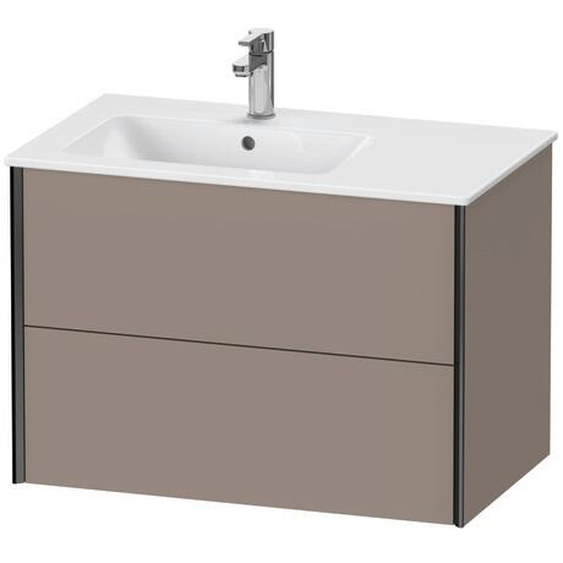 Duravit Xviu 32" x 22" x 19" Two Drawer Wall-Mount Vanity Unit, Basalt Matt (XV41580B243)