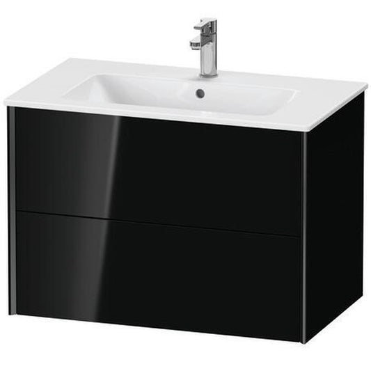 Duravit Xviu 32" x 22" x 19" Two Drawer Wall-Mount Vanity Unit, Black High Gloss Lacquer (XV41260B240)