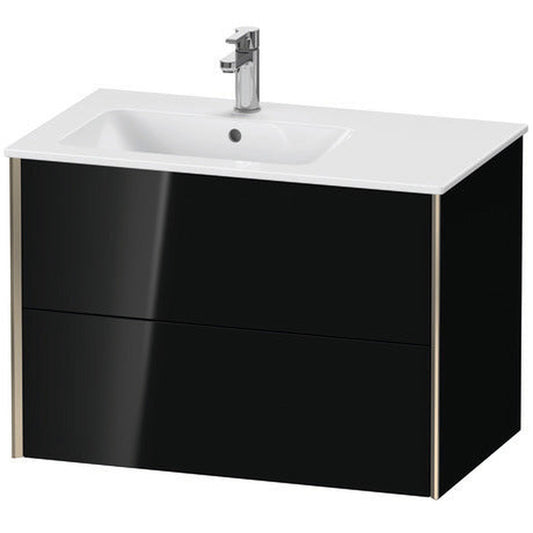 Duravit Xviu 32" x 22" x 19" Two Drawer Wall-Mount Vanity Unit, Black High Gloss Lacquer (XV41580B140)