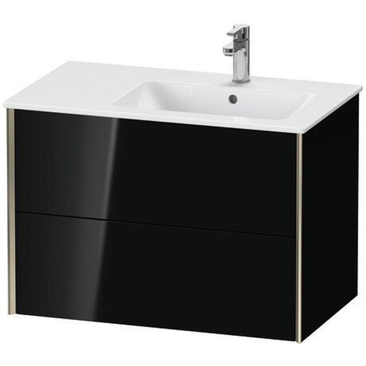Duravit Xviu 32" x 22" x 19" Two Drawer Wall-Mount Vanity Unit, Black High Gloss Lacquer (XV41590B140)