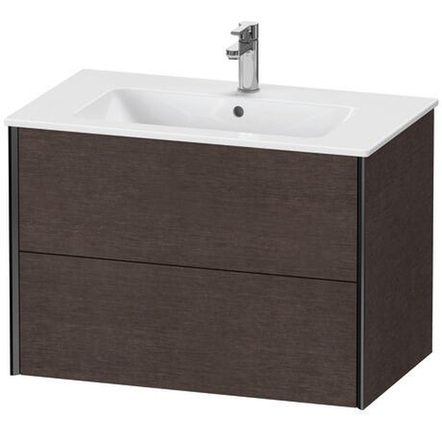 Duravit Xviu 32" x 22" x 19" Two Drawer Wall-Mount Vanity Unit, Brushed Dark Oak Real Wood Veneer (XV41260B272)