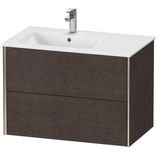 Duravit Xviu 32" x 22" x 19" Two Drawer Wall-Mount Vanity Unit, Brushed Dark Oak Real Wood Veneer (XV41580B172)