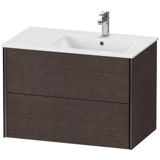 Duravit Xviu 32" x 22" x 19" Two Drawer Wall-Mount Vanity Unit, Brushed Dark Oak Real Wood Veneer (XV41590B272)