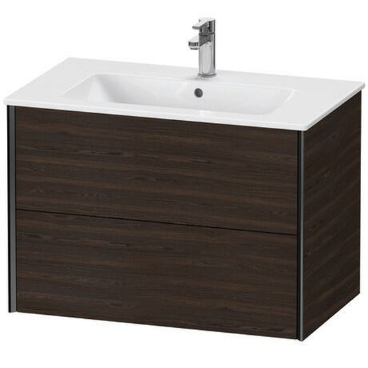 Duravit Xviu 32" x 22" x 19" Two Drawer Wall-Mount Vanity Unit, Brushed Walnut Real Wood Veneer (XV41260B269)