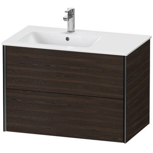 Duravit Xviu 32" x 22" x 19" Two Drawer Wall-Mount Vanity Unit, Brushed Walnut Real Wood Veneer (XV41580B269)