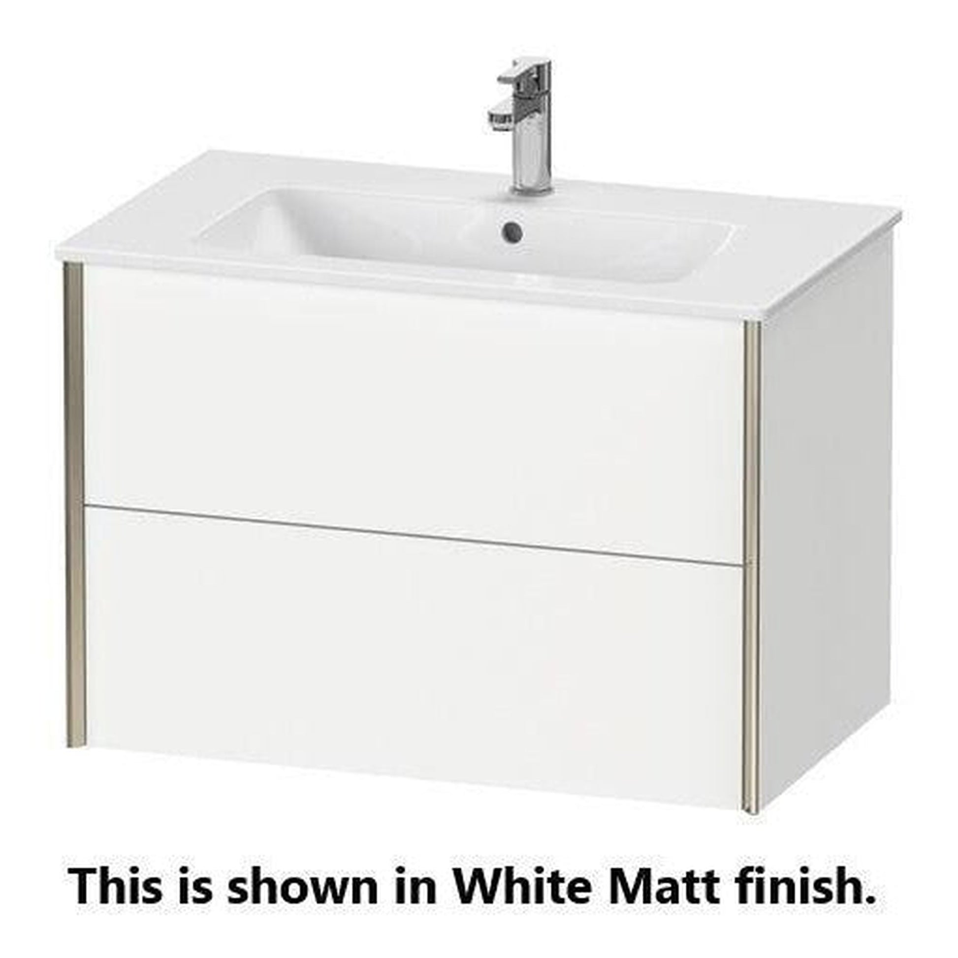 Duravit Xviu 32" x 22" x 19" Two Drawer Wall-Mount Vanity Unit, Cappuccino High Gloss (XV41260B286)