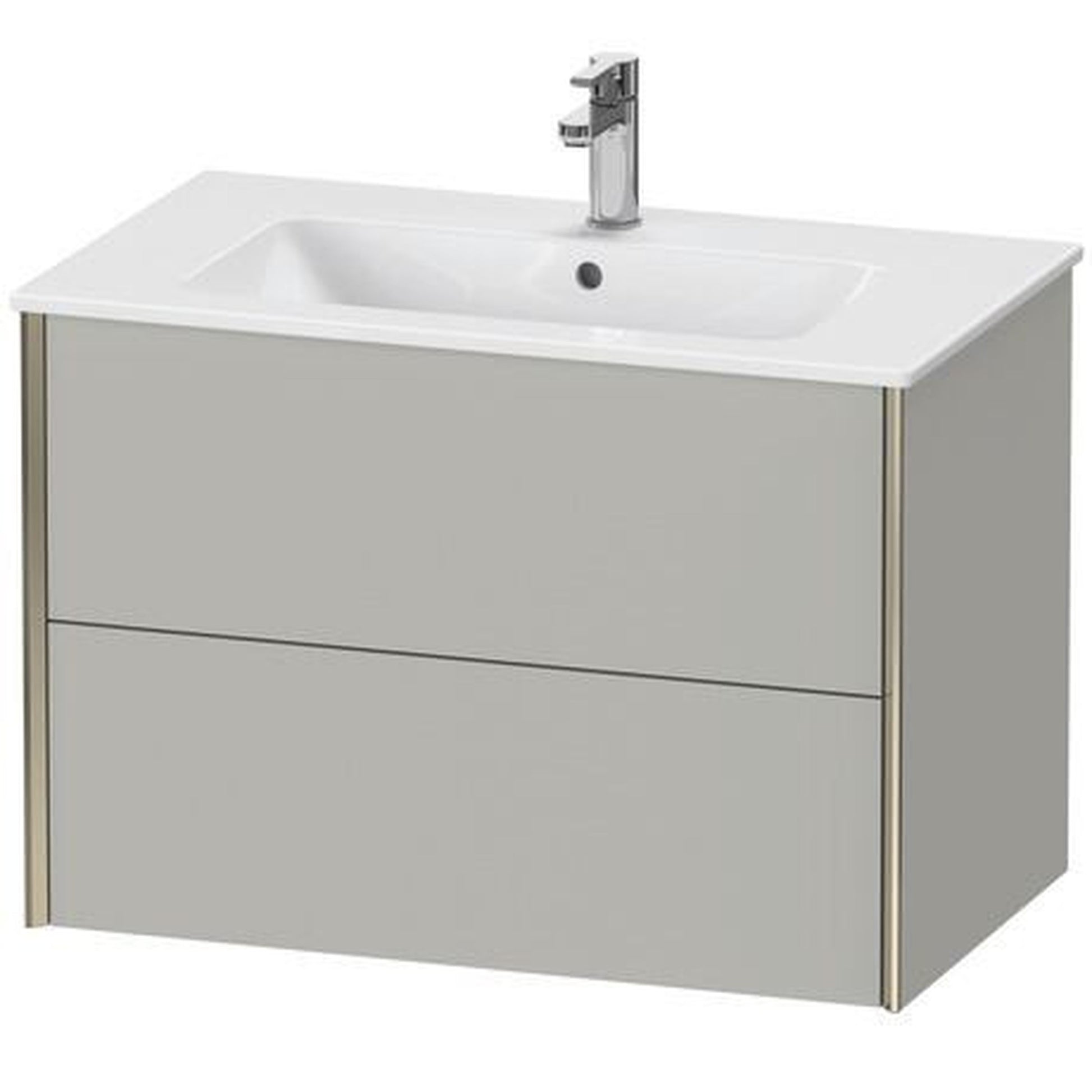 Duravit Xviu 32" x 22" x 19" Two Drawer Wall-Mount Vanity Unit, Concrete Grey Matt (XV41260B107)