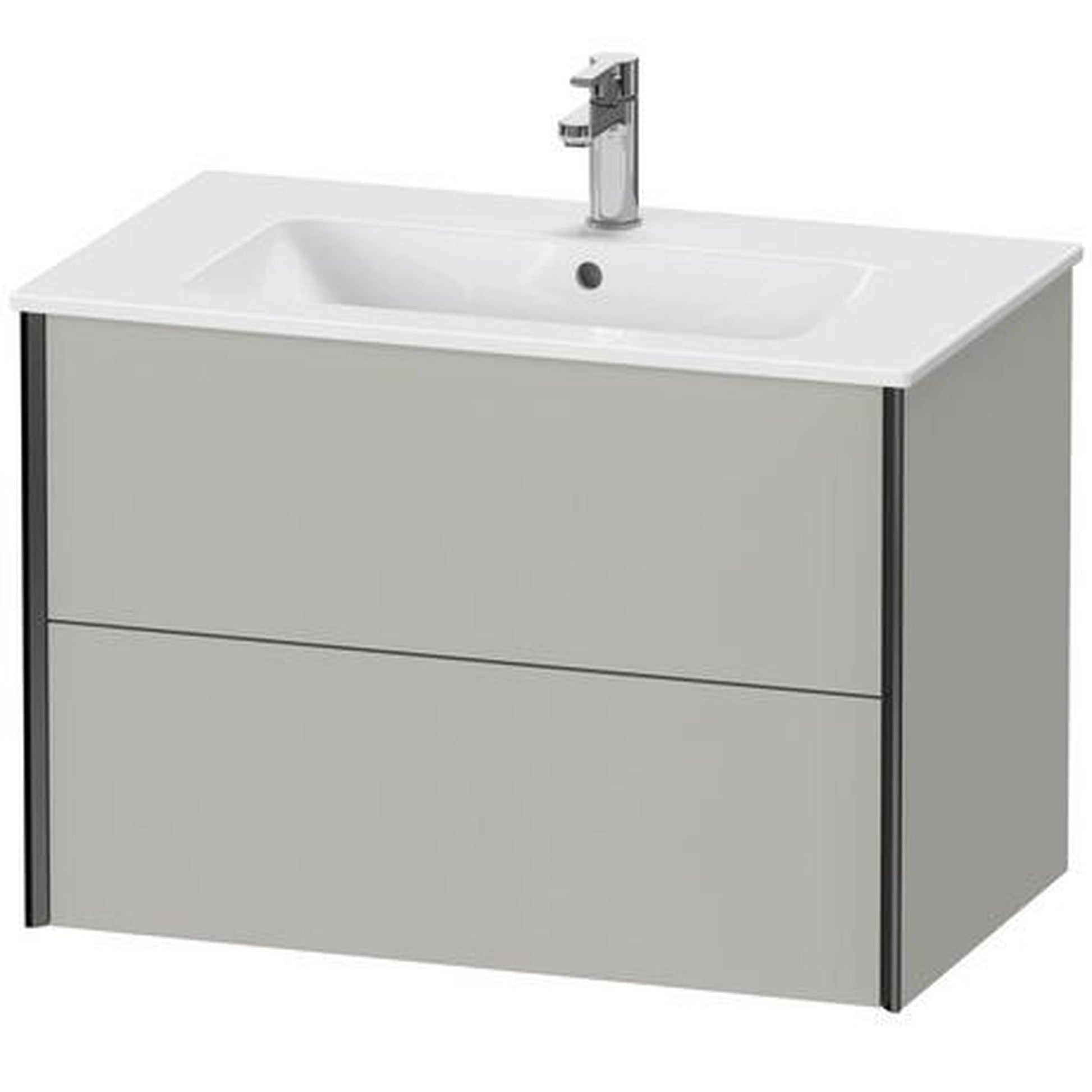 Duravit Xviu 32" x 22" x 19" Two Drawer Wall-Mount Vanity Unit, Concrete Grey Matt (XV41260B207)