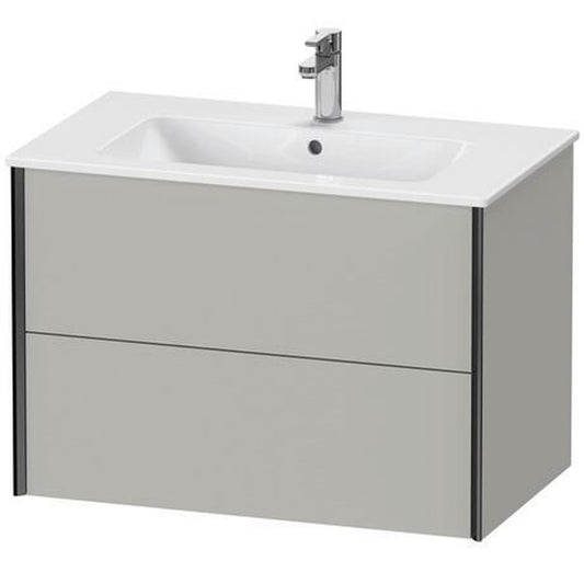 Duravit Xviu 32" x 22" x 19" Two Drawer Wall-Mount Vanity Unit, Concrete Grey Matt (XV41260B207)