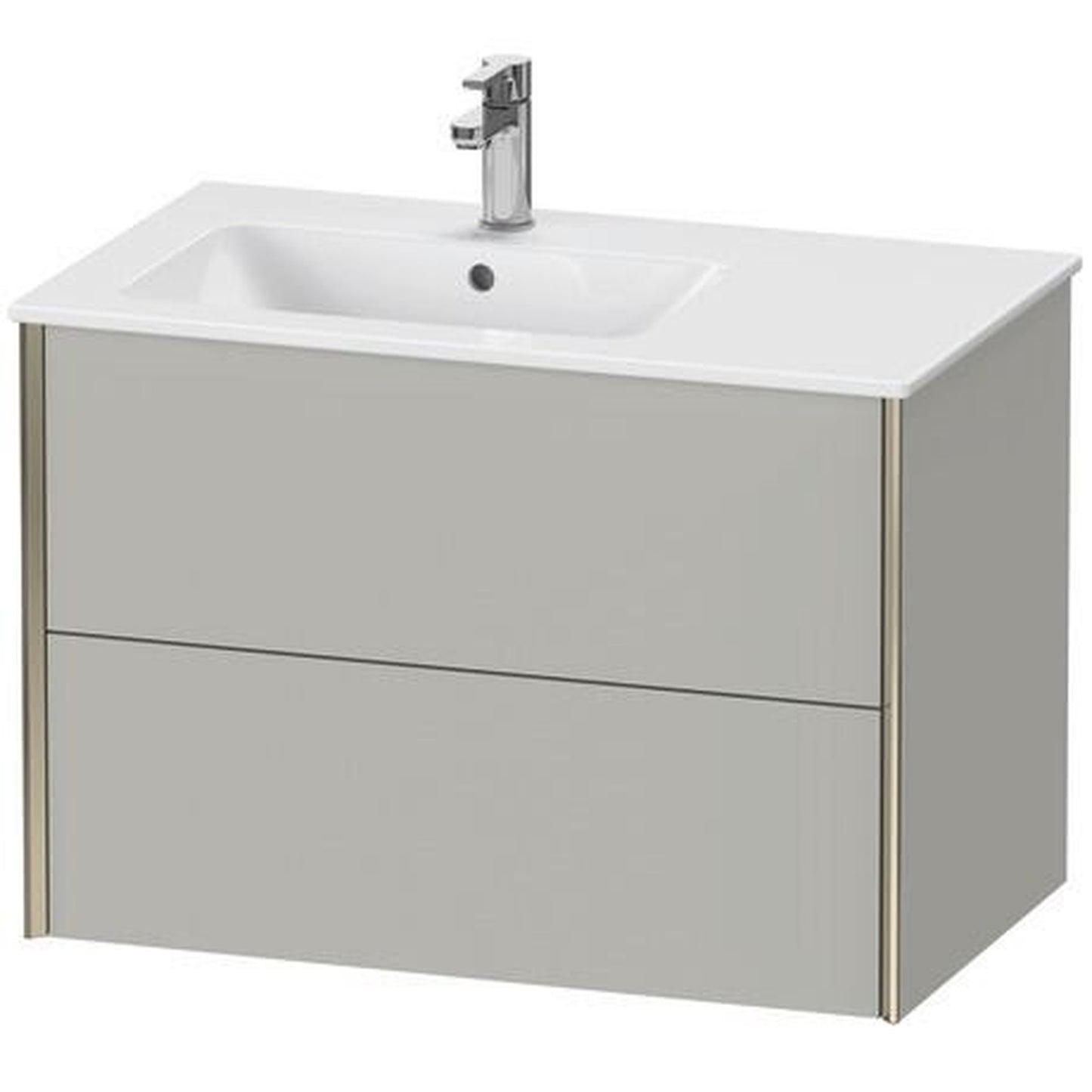 Duravit Xviu 32" x 22" x 19" Two Drawer Wall-Mount Vanity Unit, Concrete Grey Matt (XV41580B107)