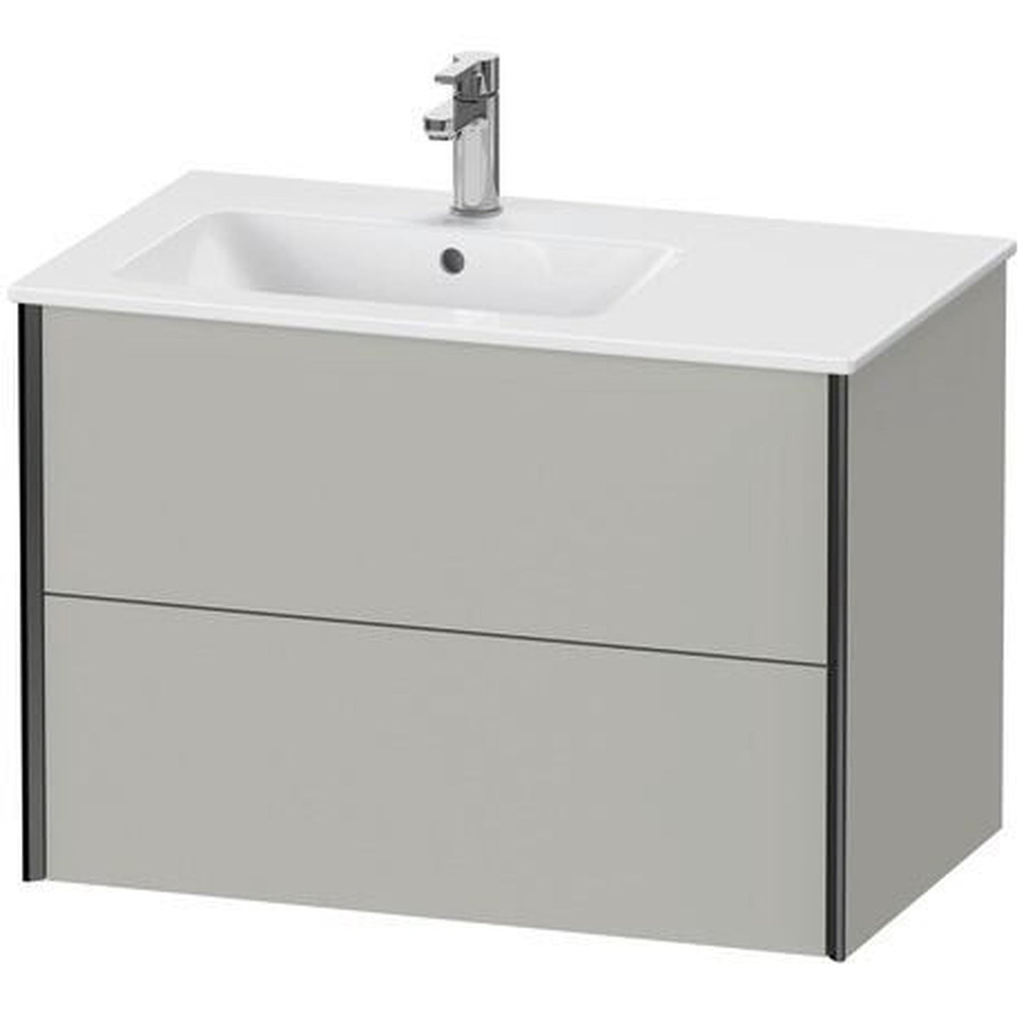 Duravit Xviu 32" x 22" x 19" Two Drawer Wall-Mount Vanity Unit, Concrete Grey Matt (XV41580B207)