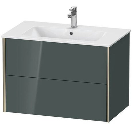 Duravit Xviu 32" x 22" x 19" Two Drawer Wall-Mount Vanity Unit, Dolomiti Grey High Gloss Lacquer (XV41260B138)