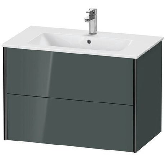 Duravit Xviu 32" x 22" x 19" Two Drawer Wall-Mount Vanity Unit, Dolomiti Grey High Gloss Lacquer (XV41260B238)