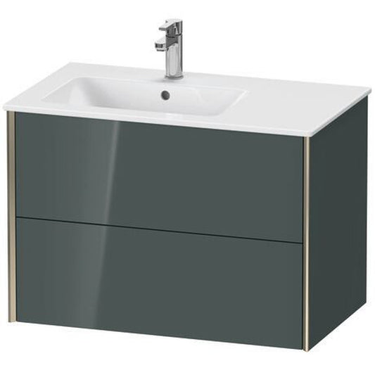 Duravit Xviu 32" x 22" x 19" Two Drawer Wall-Mount Vanity Unit, Dolomiti Grey High Gloss Lacquer (XV41580B138)