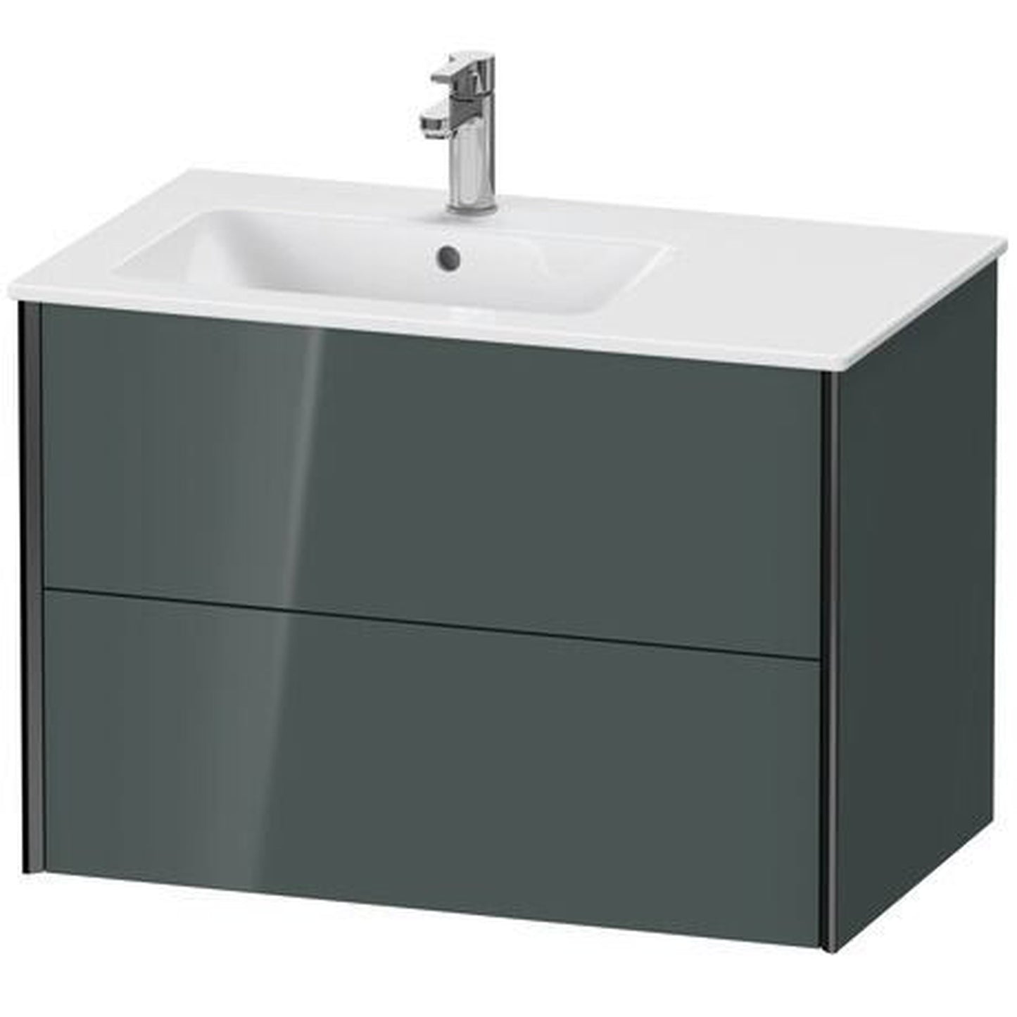 Duravit Xviu 32" x 22" x 19" Two Drawer Wall-Mount Vanity Unit, Dolomiti Grey High Gloss Lacquer (XV41580B238)