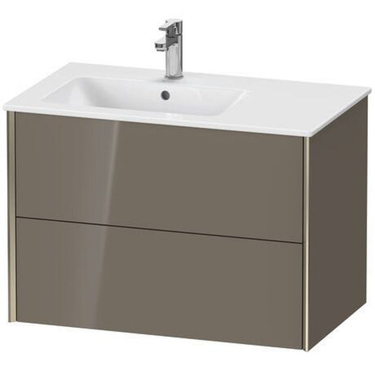 Duravit Xviu 32" x 22" x 19" Two Drawer Wall-Mount Vanity Unit, Flannel Grey High Gloss Lacquer (XV41580B189)