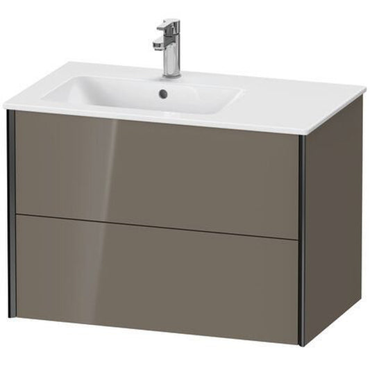 Duravit Xviu 32" x 22" x 19" Two Drawer Wall-Mount Vanity Unit, Flannel Grey High Gloss Lacquer (XV41580B289)