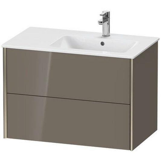 Duravit Xviu 32" x 22" x 19" Two Drawer Wall-Mount Vanity Unit, Flannel Grey High Gloss Lacquer (XV41590B189)