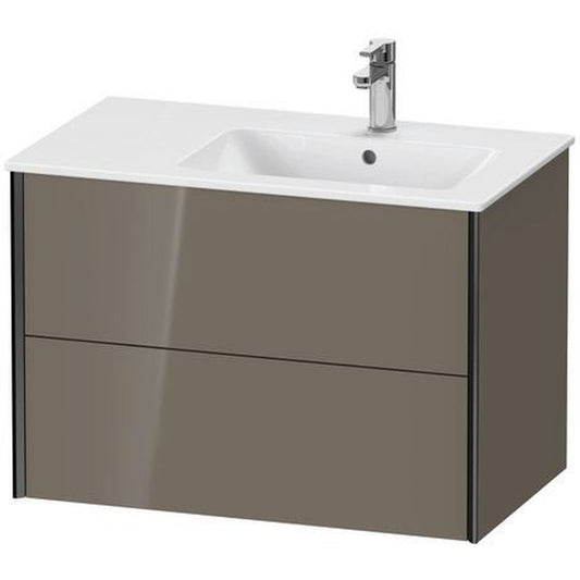Duravit Xviu 32" x 22" x 19" Two Drawer Wall-Mount Vanity Unit, Flannel Grey High Gloss Lacquer (XV41590B289)