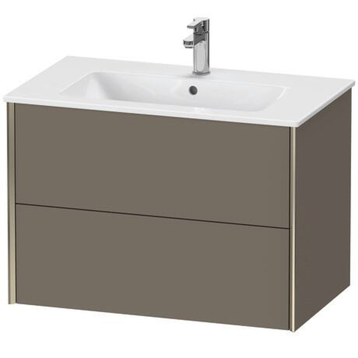 Duravit Xviu 32" x 22" x 19" Two Drawer Wall-Mount Vanity Unit, Flannel Grey Satin Matt Lacquer (XV41260B190)