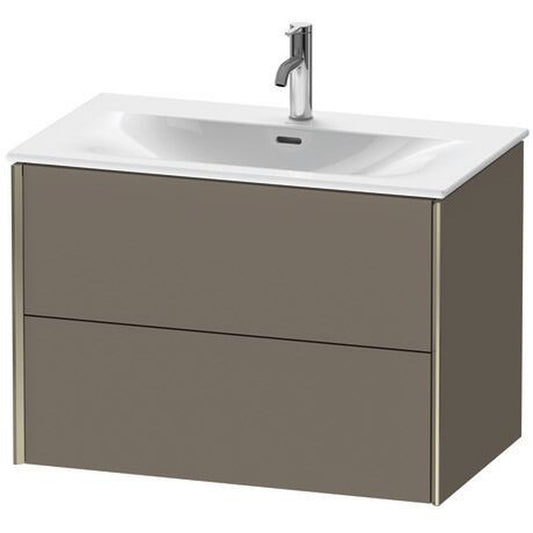 Duravit Xviu 32" x 22" x 19" Two Drawer Wall-Mount Vanity Unit, Flannel Grey Satin Matt Lacquer (XV41340B190)