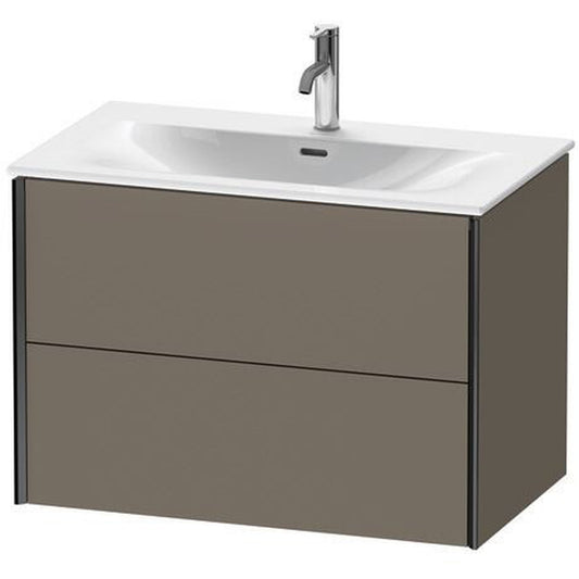 Duravit Xviu 32" x 22" x 19" Two Drawer Wall-Mount Vanity Unit, Flannel Grey Satin Matt Lacquer (XV41340B290)
