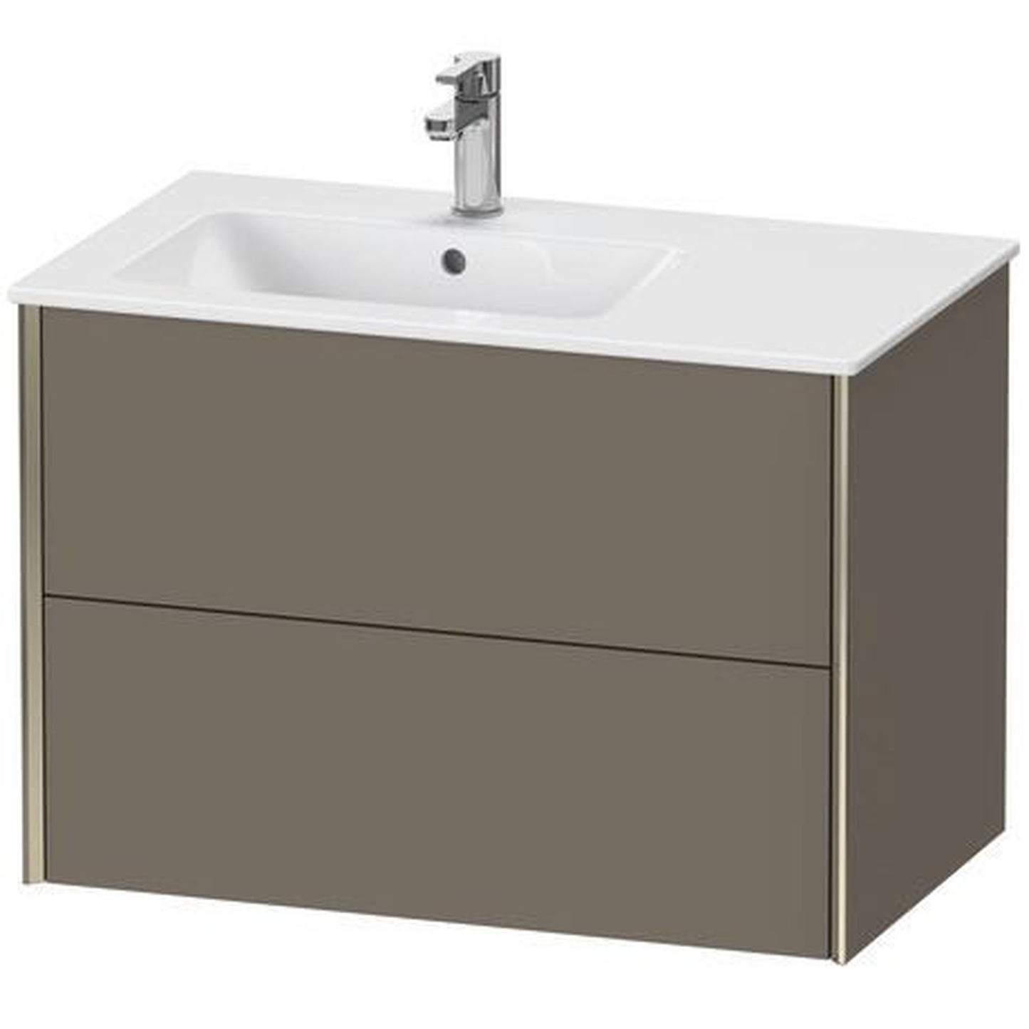 Duravit Xviu 32" x 22" x 19" Two Drawer Wall-Mount Vanity Unit, Flannel Grey Satin Matt Lacquer (XV41580B190)