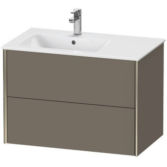 Duravit Xviu 32" x 22" x 19" Two Drawer Wall-Mount Vanity Unit, Flannel Grey Satin Matt Lacquer (XV41580B190)
