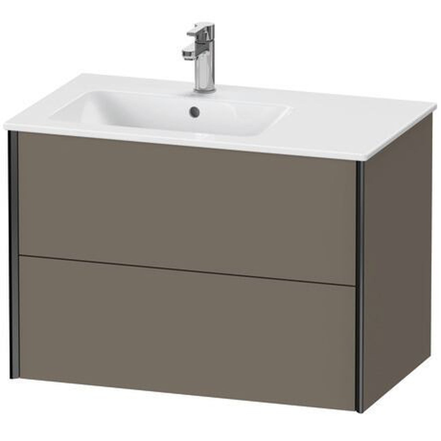 Duravit Xviu 32" x 22" x 19" Two Drawer Wall-Mount Vanity Unit, Flannel Grey Satin Matt Lacquer (XV41580B290)