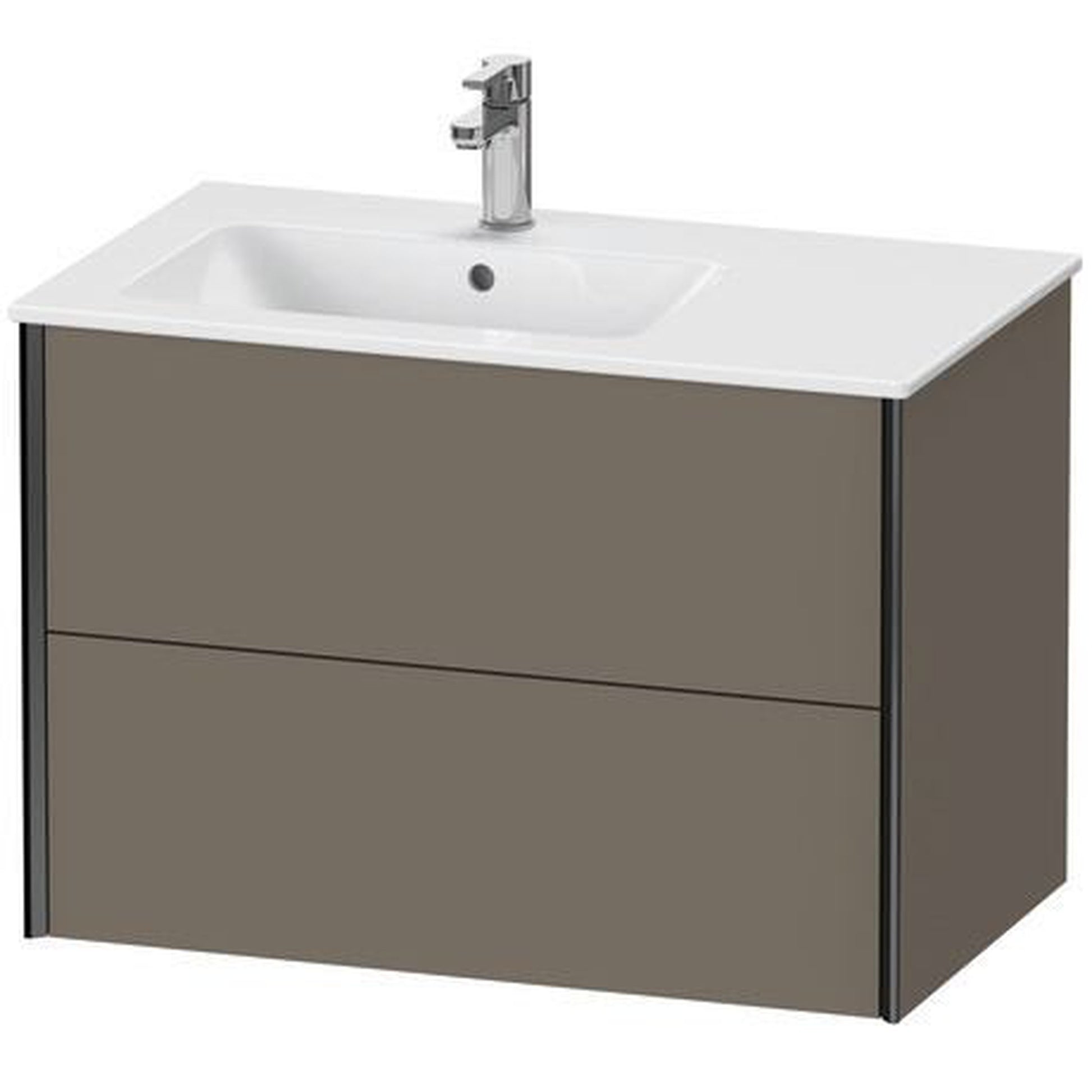 Duravit Xviu 32" x 22" x 19" Two Drawer Wall-Mount Vanity Unit, Flannel Grey Satin Matt Lacquer (XV41580B290)