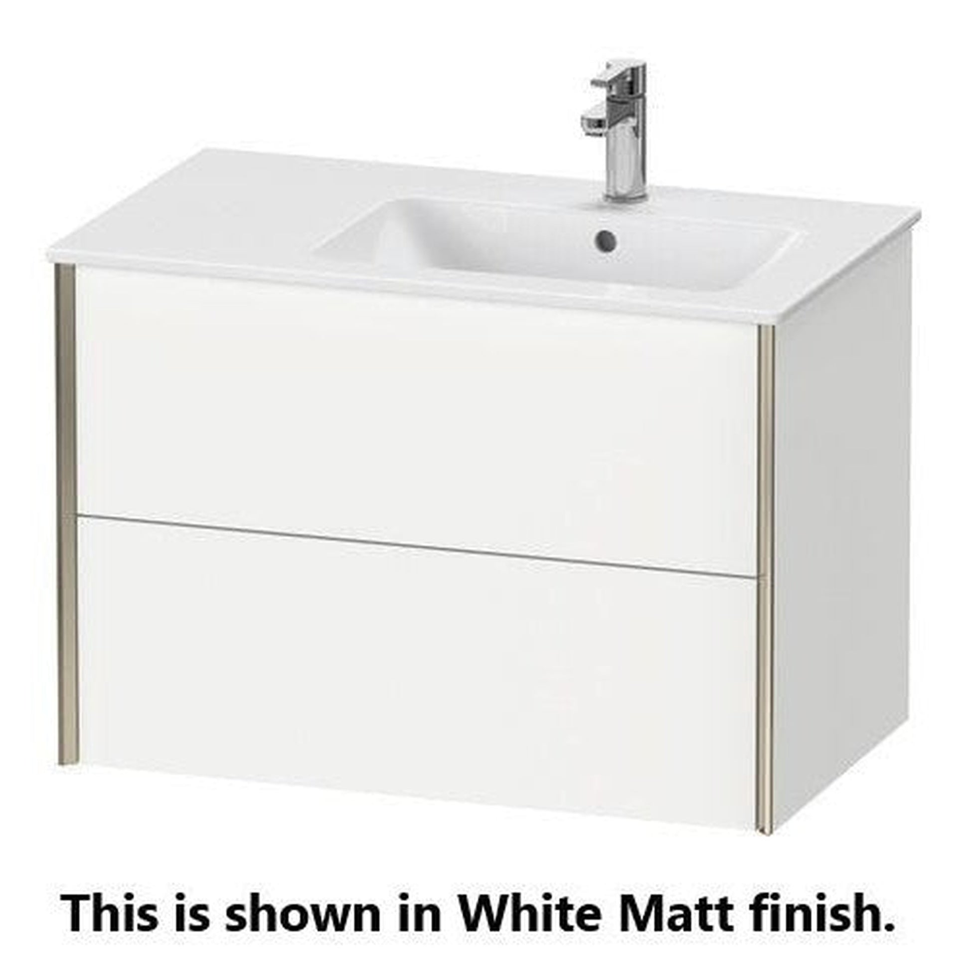 Duravit Xviu 32" x 22" x 19" Two Drawer Wall-Mount Vanity Unit, Flannel Grey Satin Matt Lacquer (XV41590B190)