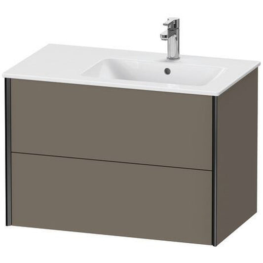 Duravit Xviu 32" x 22" x 19" Two Drawer Wall-Mount Vanity Unit, Flannel Grey Satin Matt Lacquer (XV41590B290)