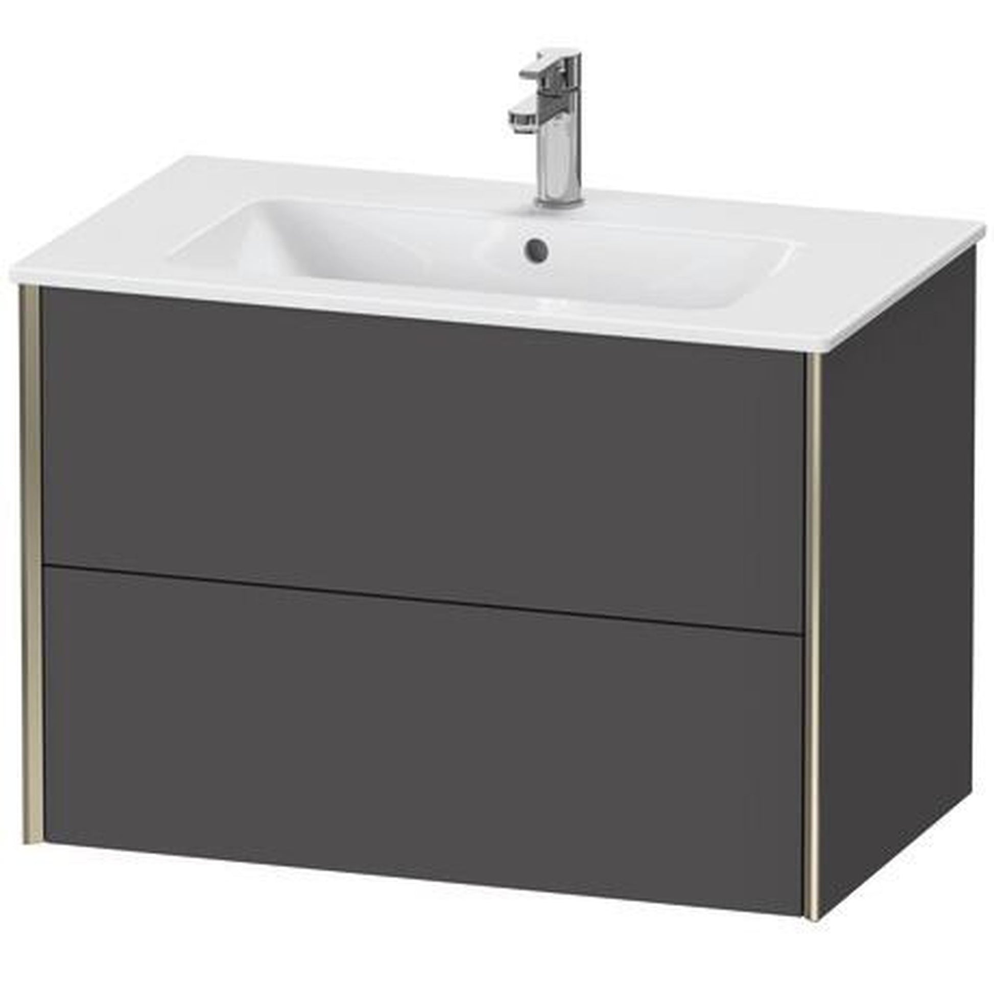 Duravit Xviu 32" x 22" x 19" Two Drawer Wall-Mount Vanity Unit, Graphite Matt (XV41260B149)