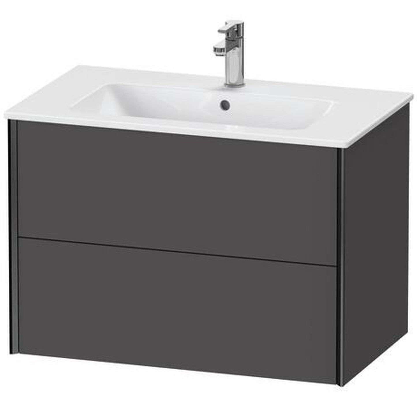 Duravit Xviu 32" x 22" x 19" Two Drawer Wall-Mount Vanity Unit, Graphite Matt (XV41260B249)