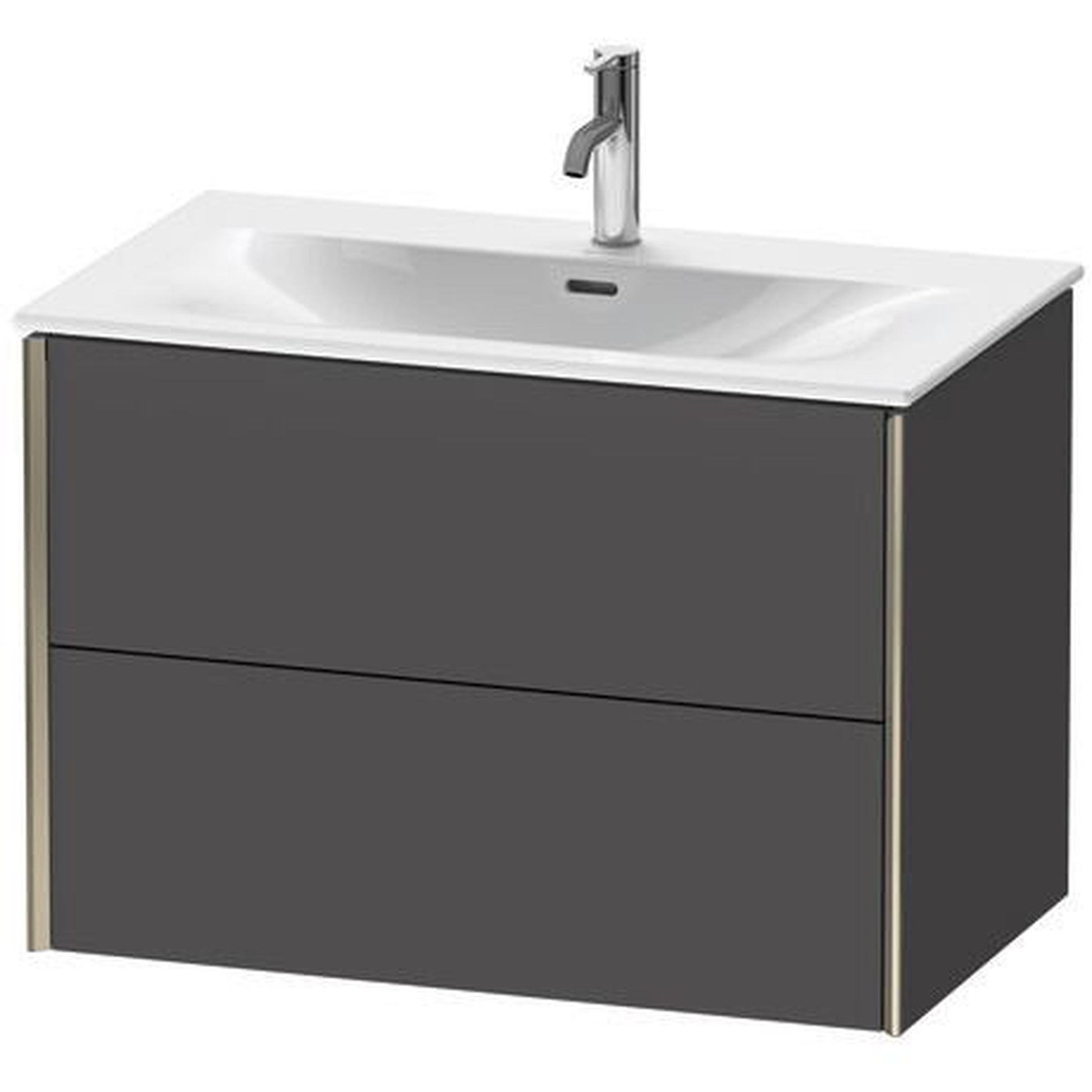 Duravit Xviu 32" x 22" x 19" Two Drawer Wall-Mount Vanity Unit, Graphite Matt (XV41340B149)