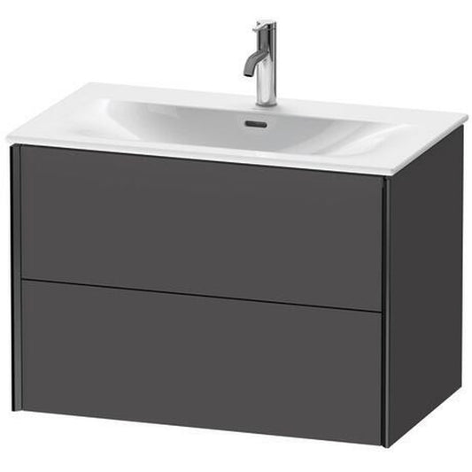 Duravit Xviu 32" x 22" x 19" Two Drawer Wall-Mount Vanity Unit, Graphite Matt (XV41340B249)