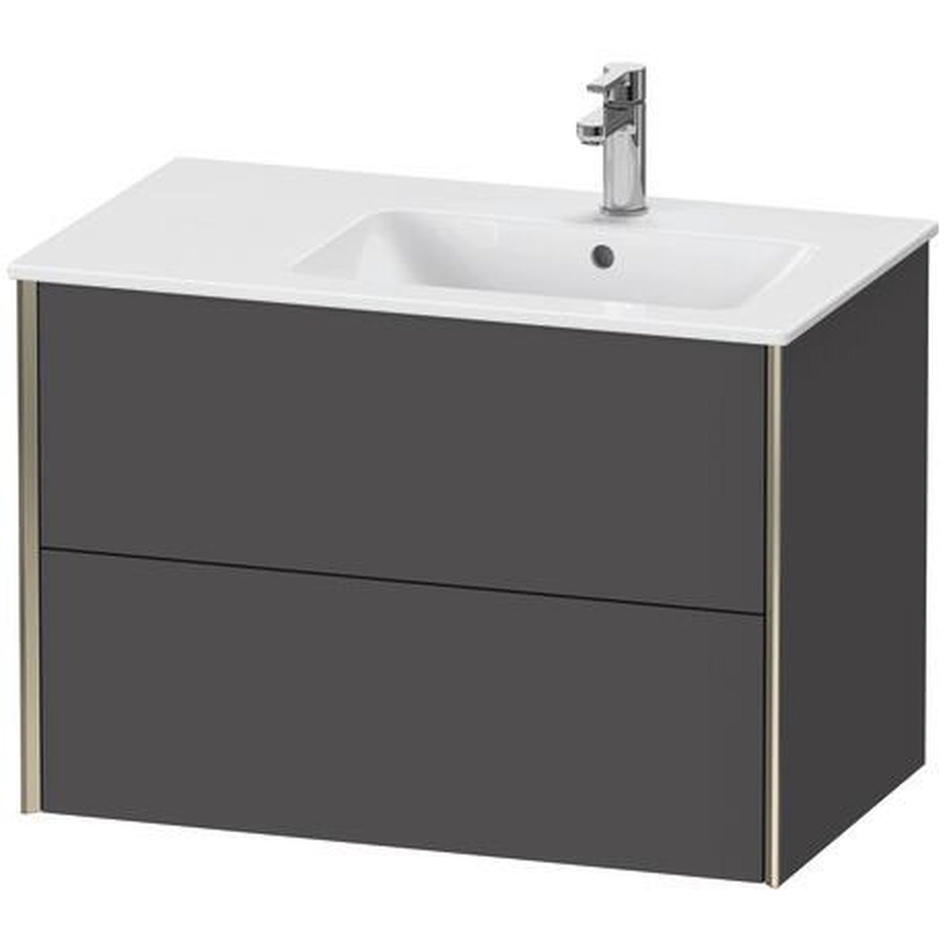 Duravit Xviu 32" x 22" x 19" Two Drawer Wall-Mount Vanity Unit, Graphite Matt (XV41590B149)