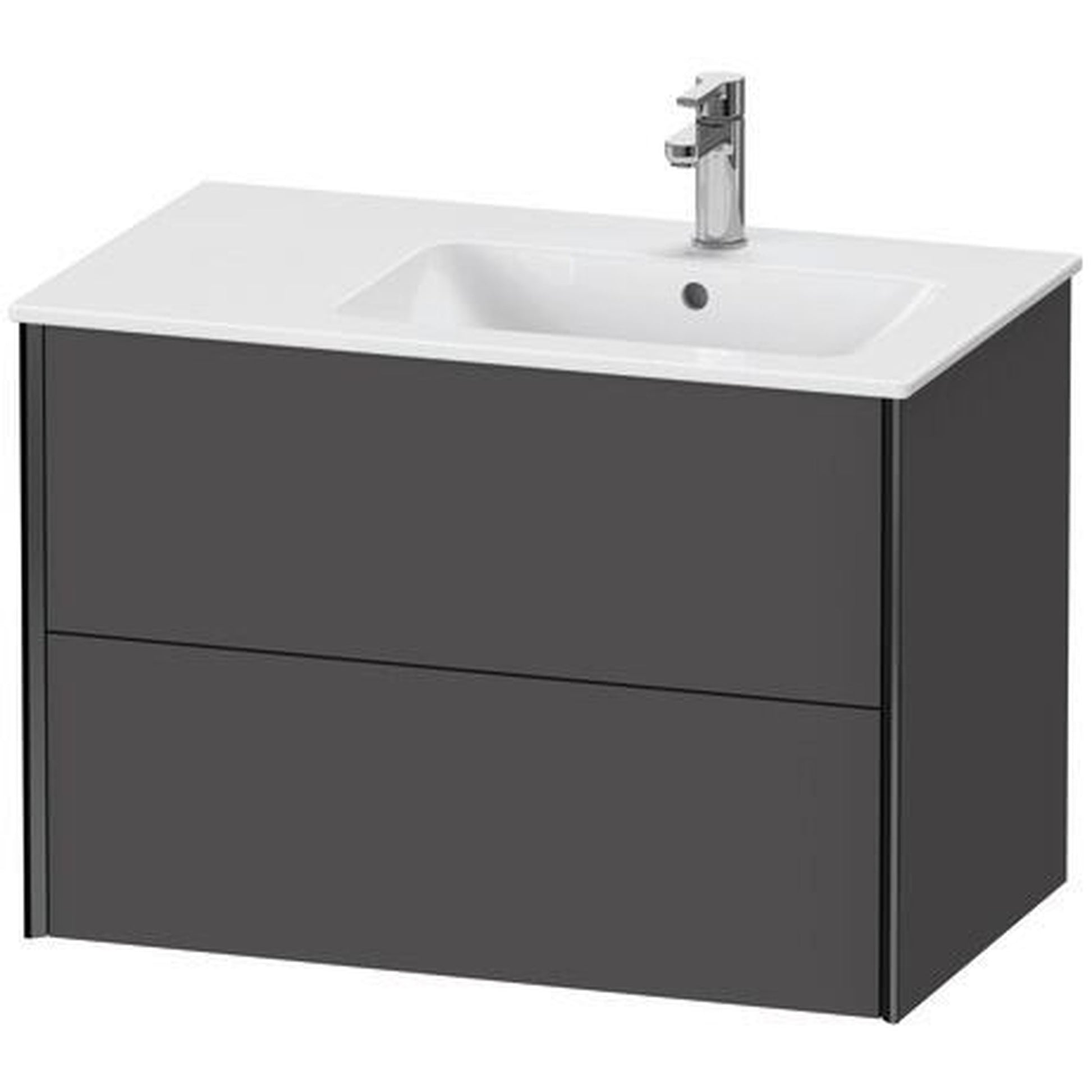 Duravit Xviu 32" x 22" x 19" Two Drawer Wall-Mount Vanity Unit, Graphite Matt (XV41590B249)