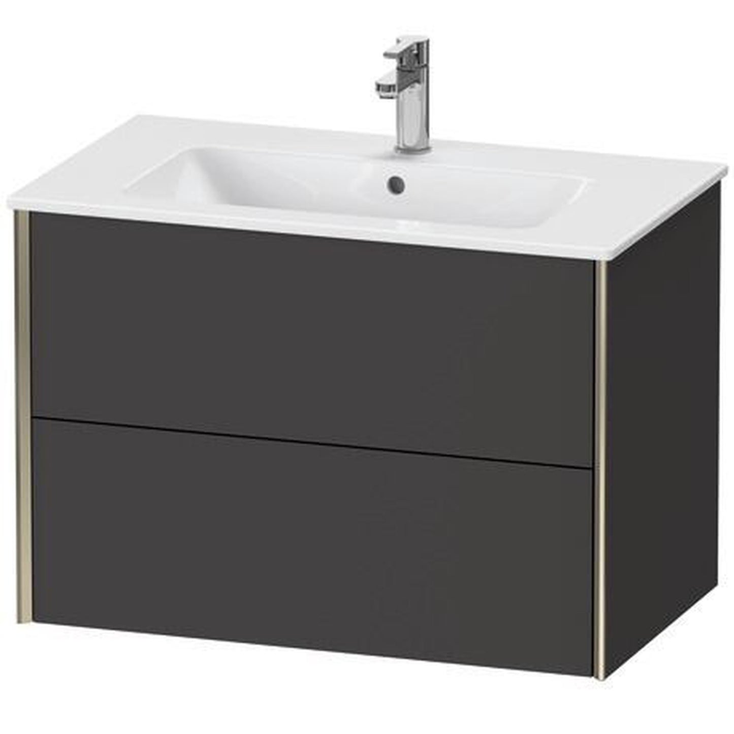 Duravit Xviu 32" x 22" x 19" Two Drawer Wall-Mount Vanity Unit, Graphite Super Matt (XV41260B180)