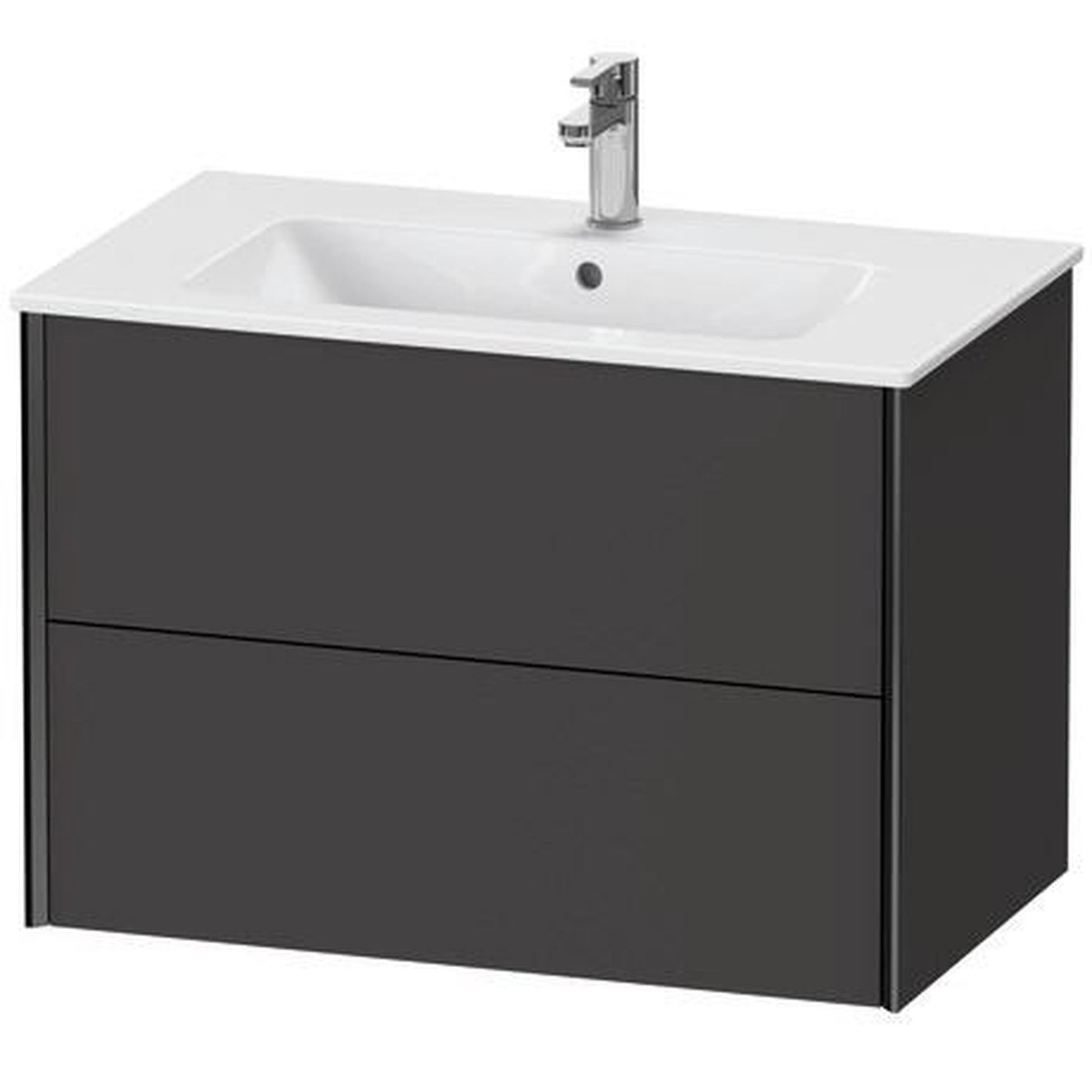 Duravit Xviu 32" x 22" x 19" Two Drawer Wall-Mount Vanity Unit, Graphite Super Matt (XV41260B280)